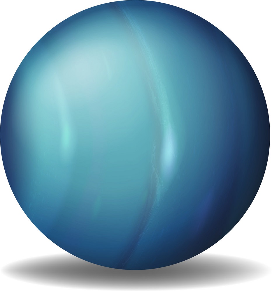 Планет Уран на белом фоне